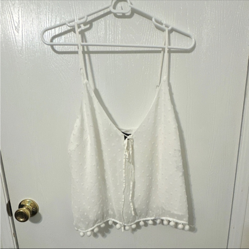 MINKPINK White Pom-Pom Camisole